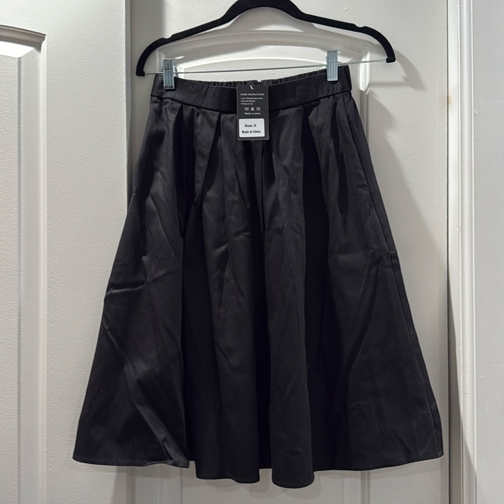 NWT Black High Waist A-Line‎ Skirt - Picture 6 of 11
